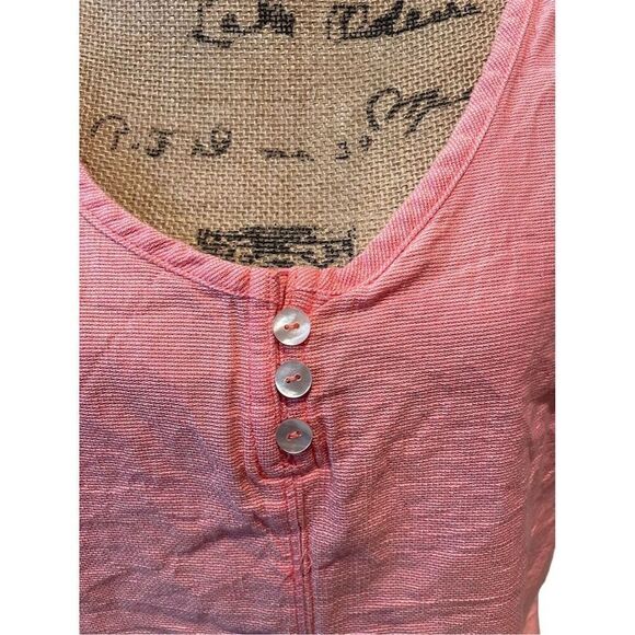 Ocean + Coast Women's XL Pink Henley Sleeveless Tank Top - Picture 2 of 9